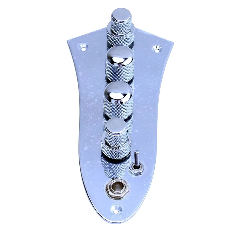 5 Jazz JB Bass Loaded Wired Control Plate for 4/5 String Bass Guitar Parts JB-08CR