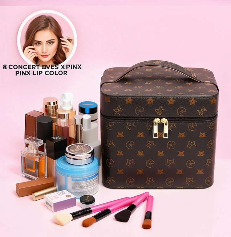 Retro Internet Celebrity High-looking Ins Cosmetic Bag,souvenir Suitcase,large Capacity Multi-functional Makeup Case,wedding Use