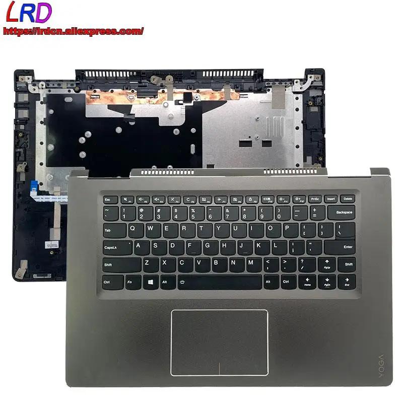 

New US English Backlit Keyboard With Shell C Cover Palmrest Upper Case Touchpad for Lenovo Yoga 710-15ISK IKB Laptop 5CB0L47312