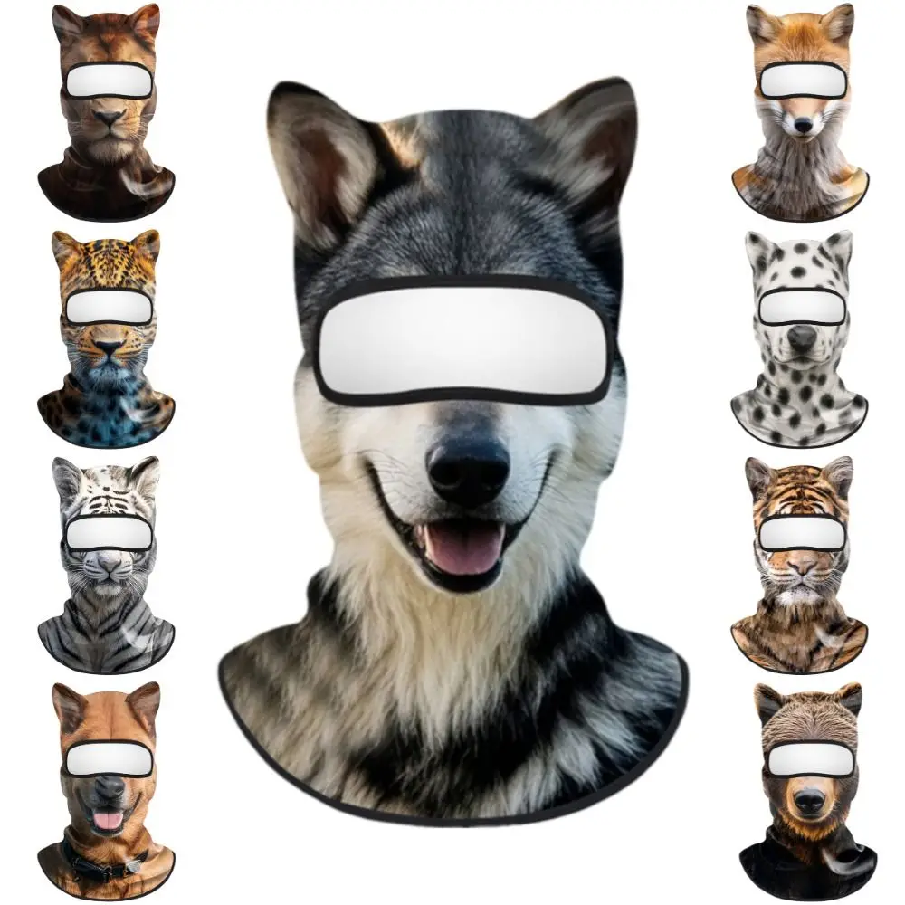 3D Animal Balaclava Mask Sun Protection Ice Silk Full Face Mask Windproof Lifelike Cooling Neck Gaiter Cycling/Party/Outdoor