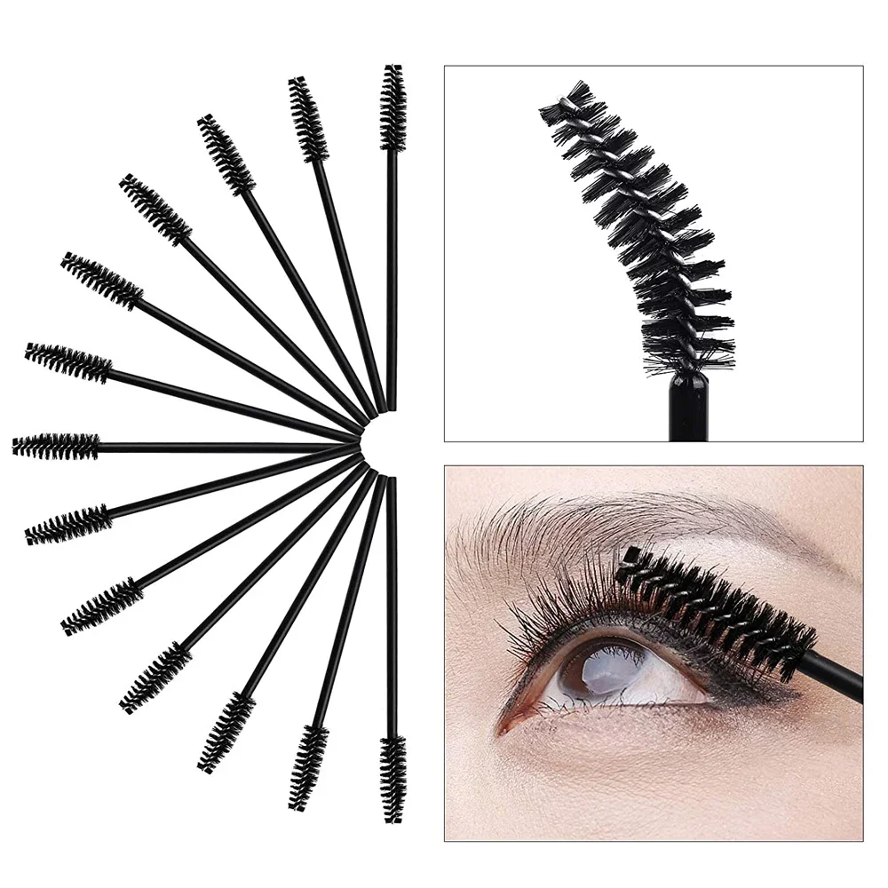 50PCS Disposable Eyebrow Eyelash Brushes 50PCS Lip Brushes  Mascara Wand Makeup Applicators Kit Eyelash Extension Brush