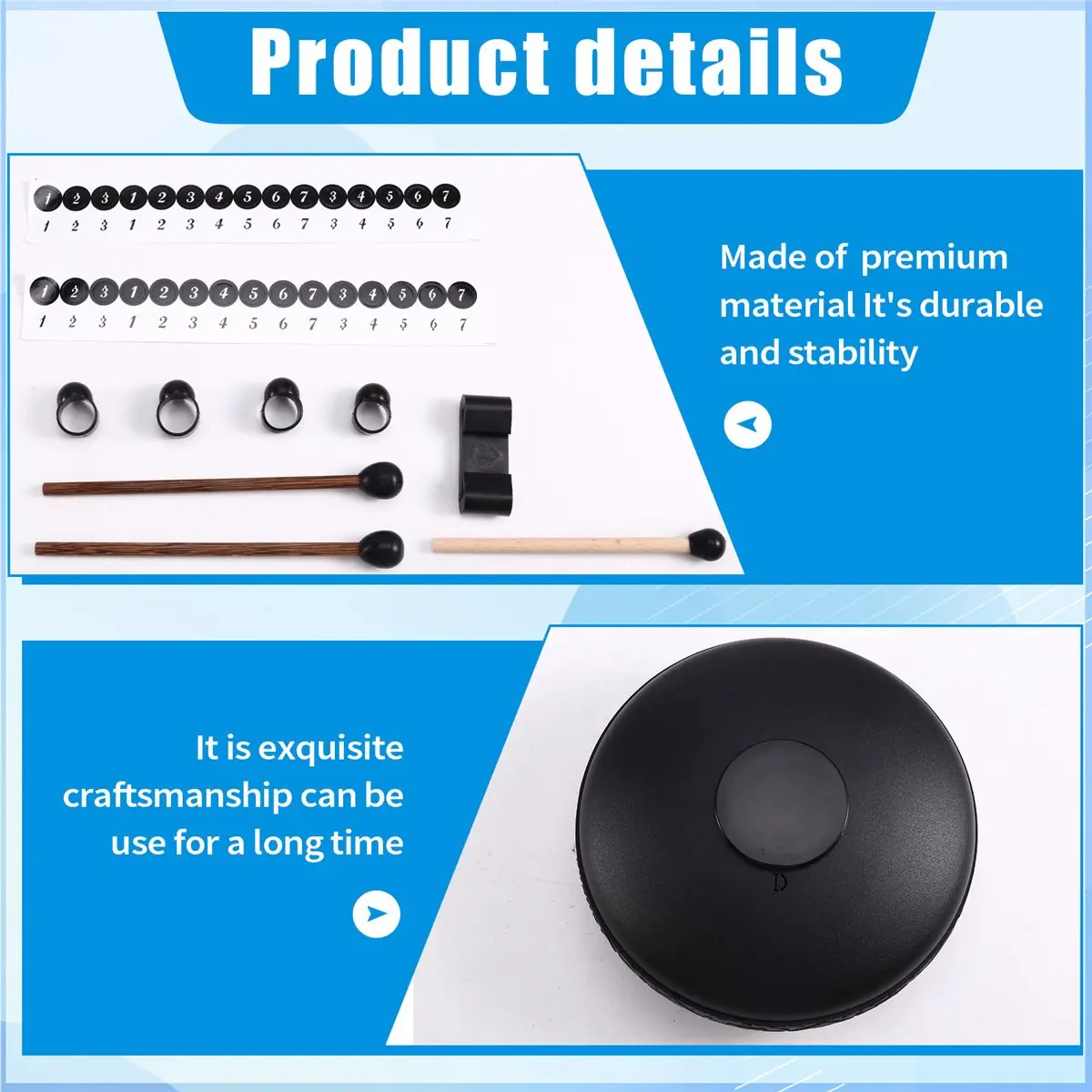

Стабильный барабан для языка, 6 дюймов, 11 нот, тона D, глюкофон, эфирный барабан, музыкальный барабан, барабан для языка, ударный инструмент