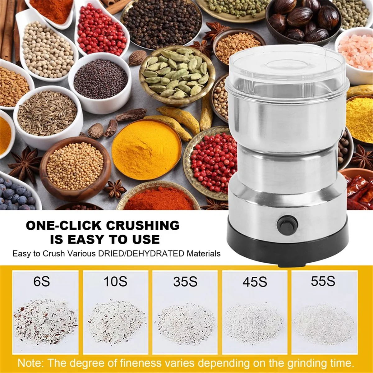 Premium Electric Grain Mill, Multifunctional Coffee Grinder, 150W For Ultra Fine Coffee, Spices, Herbs And More AU Plug