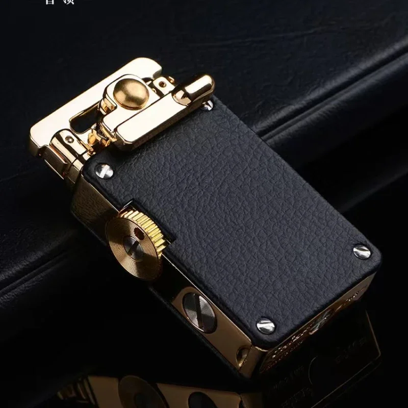 CHIEF New Metal Rocker Kerosene Lighter Creative Rocker Ignition Fashion Leather Lighter High-end Men\'s Gift