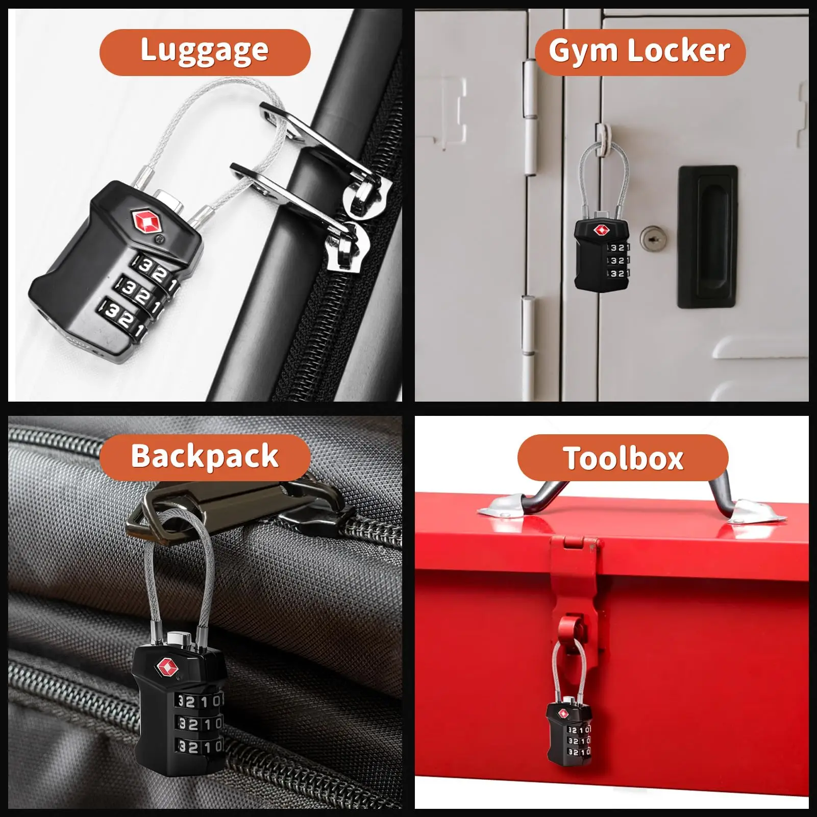 TSA Locks Customs Combination Lock for Travel Luggage Suitcase Anti-theft Code Padlock Customs Password Lock High Security