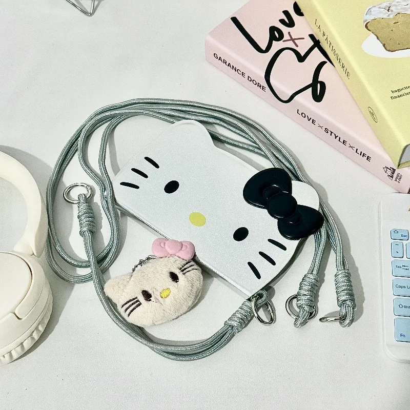 Sanrio Phone Case Leather Silver Hellokitty Bow Handbag Iphone 15 Promax Cartoon Girl Heart Niche Personality Simple Phone Case