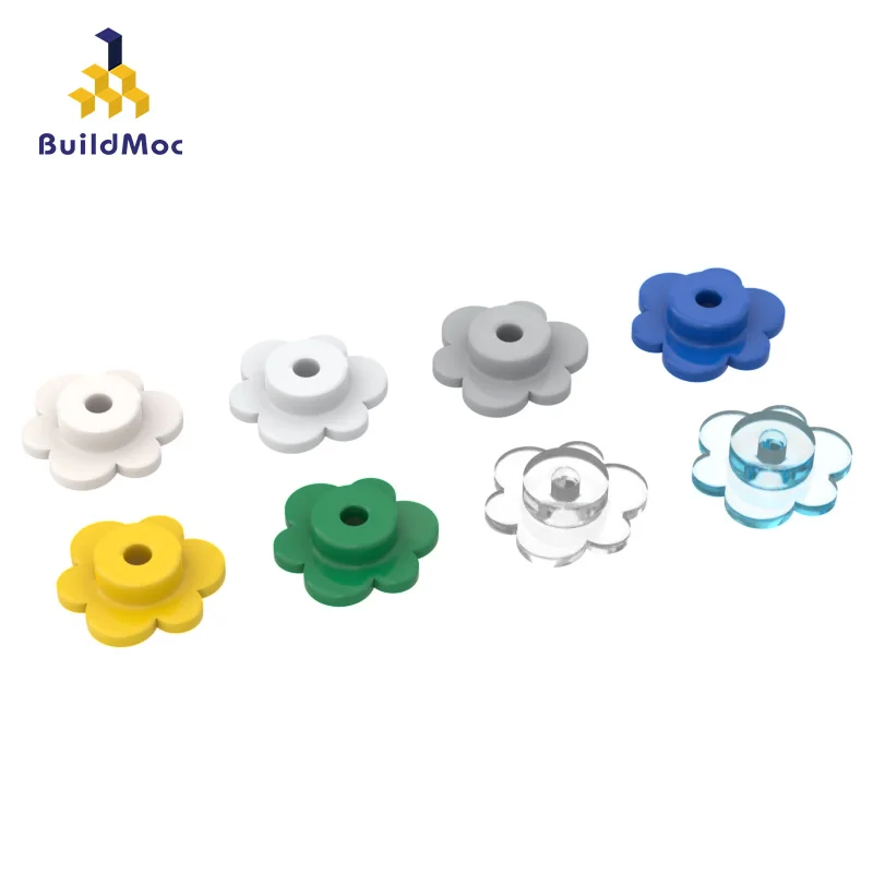 10Pcs MOC Parts 56750 3742 Flower Heads Compatible Bricks DIY Assmble Building Blocks Particle Kid Puzzle Brain Toy Gift