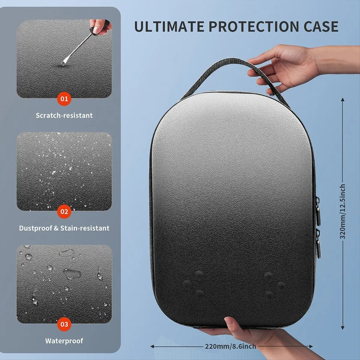 BaoBao- حقيبة حمل مقاومة للصدمات لـ Meta Quest 3S - حقيبة سفر مضادة للسقوط مع جيب شبكي، تخزين نظارات الواقع الافتراضي الواقية B #4