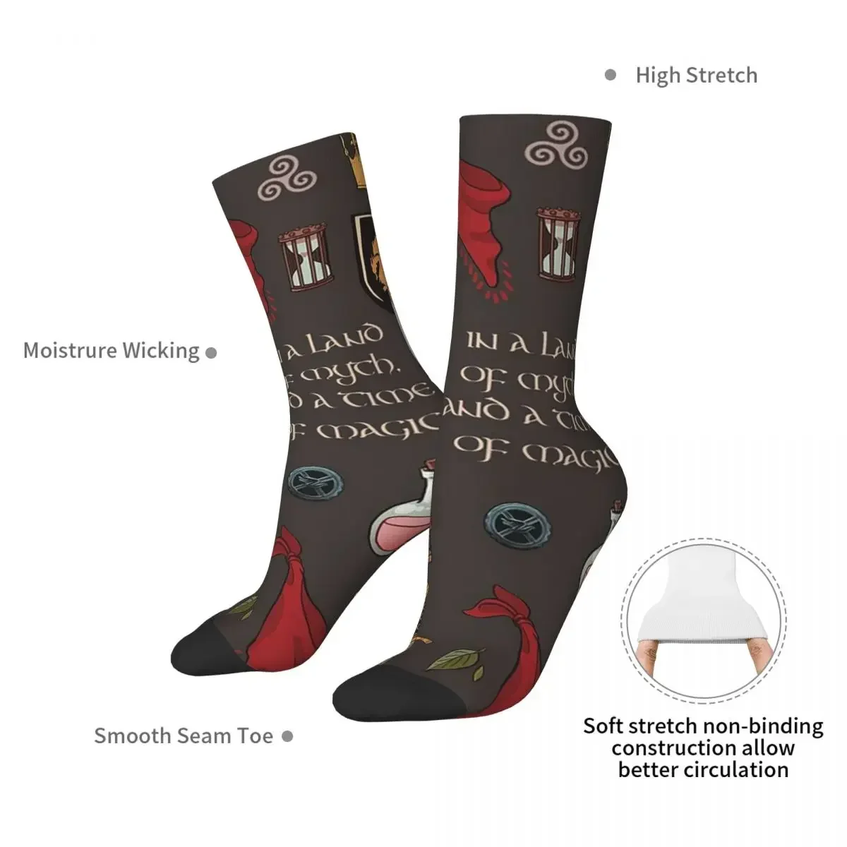 In A Land Of Myth And A Time Of Magic_Merlin Socks Harajuku Stockings All Season Long Socks Accessories for Man's Woman's Gifts