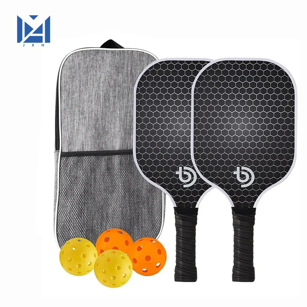 Racchette da pickleball Set approvato USAPA Racchette Nucleo a nido d'ape 4 palline Copri racchetta portatile Borsa da trasporto Kit regalo per interni ed esterni