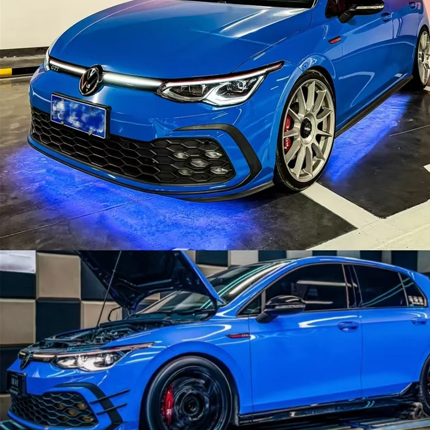 2019 - 2025 For VW Golf 8 8.5 MK8 Ⅷ GTI GTD GTE R-line Tusk Style Front Bumper Side Air Vent Lip Splitter Canard ABS Spoiler view 4