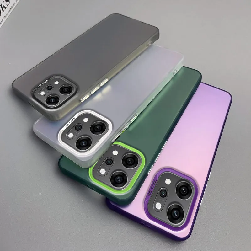 Phone Case For OPPO Reno 14 Case OPPO Reno14 Pro Matte Laser Colorful  Bumper Armor Shockproof Cover