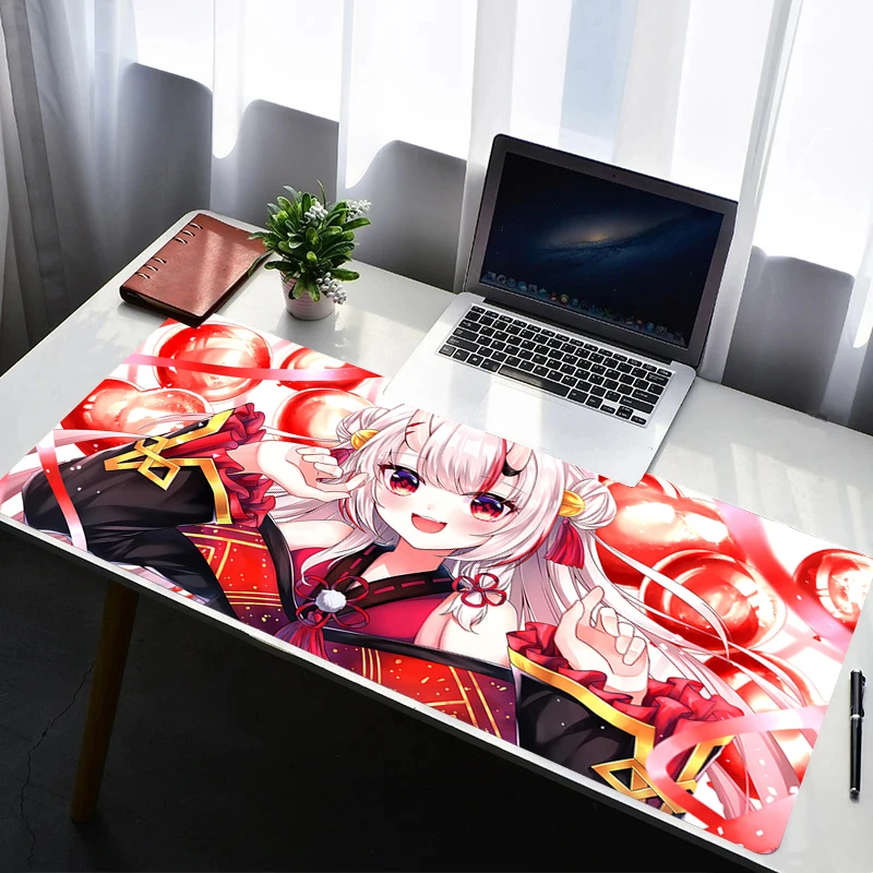

Mouse Pad Laptop Rubber Extended Desktop Mat Computer Gamer HD Mousepad PC Gaming Accessories Hololive Nakiri Ayame Keyboard Pad
