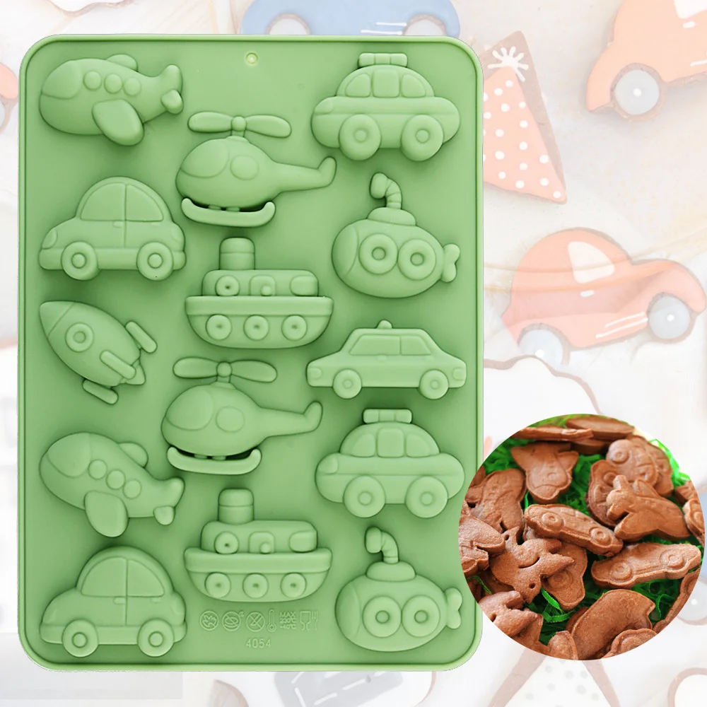 Silicone Candy Molds in the Shape of Cars, Airplanes, and Other Vehicles, Chocolate Molds, Cake Decorations, DIY Baking Molds