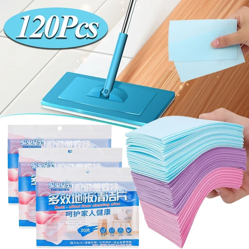 30/60/90/120Pcs Floor Cleaner Tablets Mopping Floor Papers Clean Tiles Wooden Floor Household Toilet Cleaning Deodorization Tool