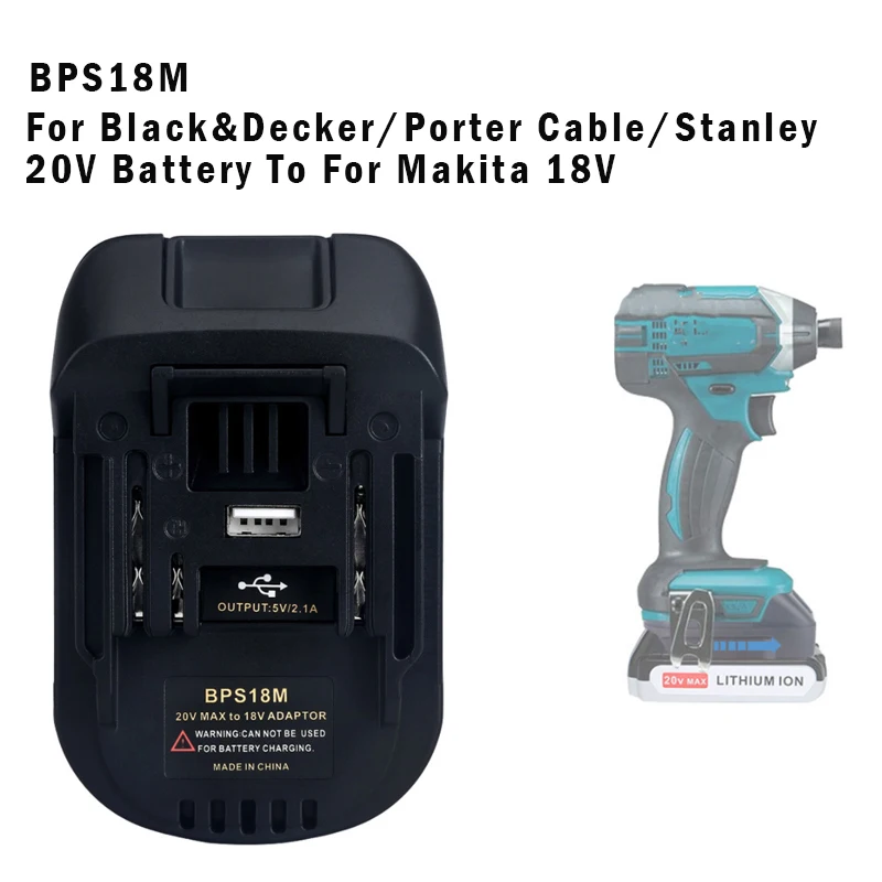 Adapter do elektronarzędzi Makita 18V do Milwaukee/Dewalt/Bosch/Porter Cable 20V Battery Switch do narzędzi Makita 18v