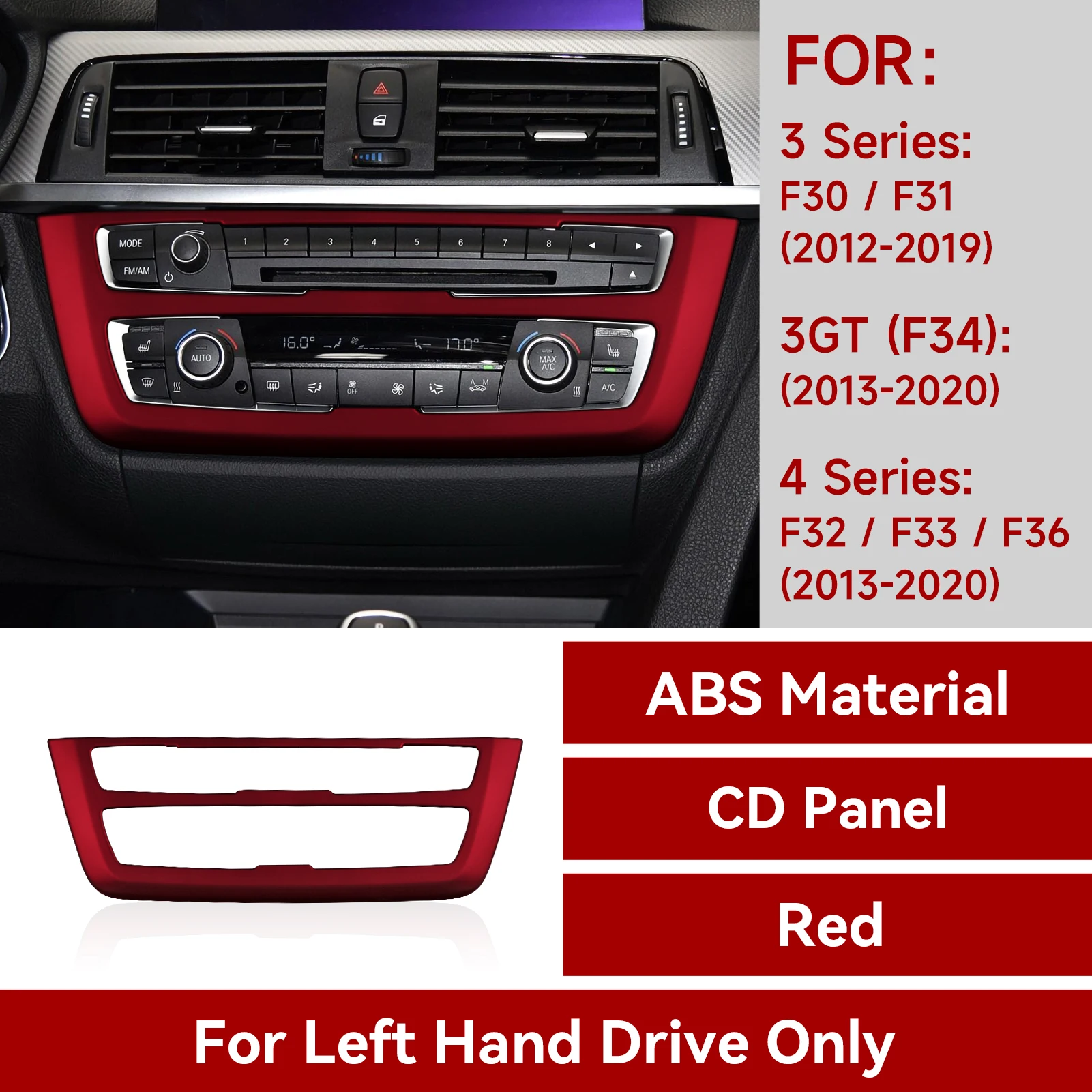 Car CD Panel Cover Sticker Decal ABS Trim For BMW F30 F31 F34 3GT F32 F33 F36 2013 2014 2015 2016 2017 2018 2019 Accessories