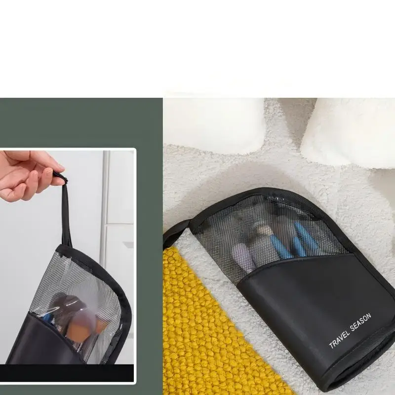 HOMEFISH 1 Stück Stand-Kosmetiktasche für Frauen Transparente Reißverschluss-Make-up-Tasche Reise-Kosmetikpinselhalter Organizer Toilettentasche – Detail 5