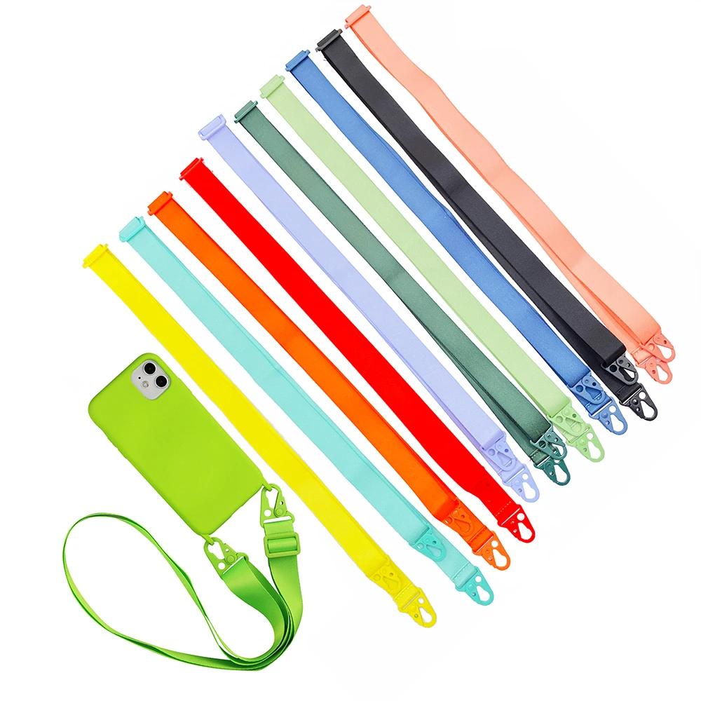 Colors Adjustable Crossbody Phone Strap Lanyard For Mobile Phone Detachable Necklace Hang Wide Rope For All Phone Case