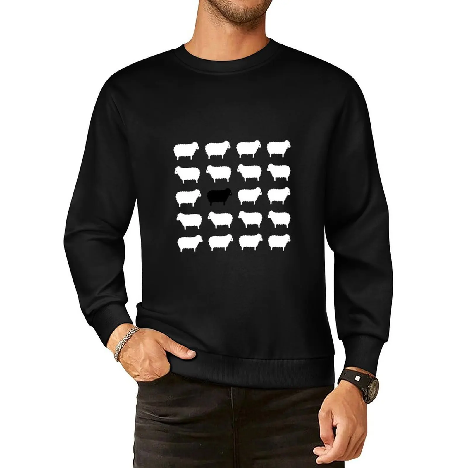 

Black Sheep Sweater Pattern Pullover Hoodie aesthetic clothing blouse anime clothing new in hoodies & sweat-shirt