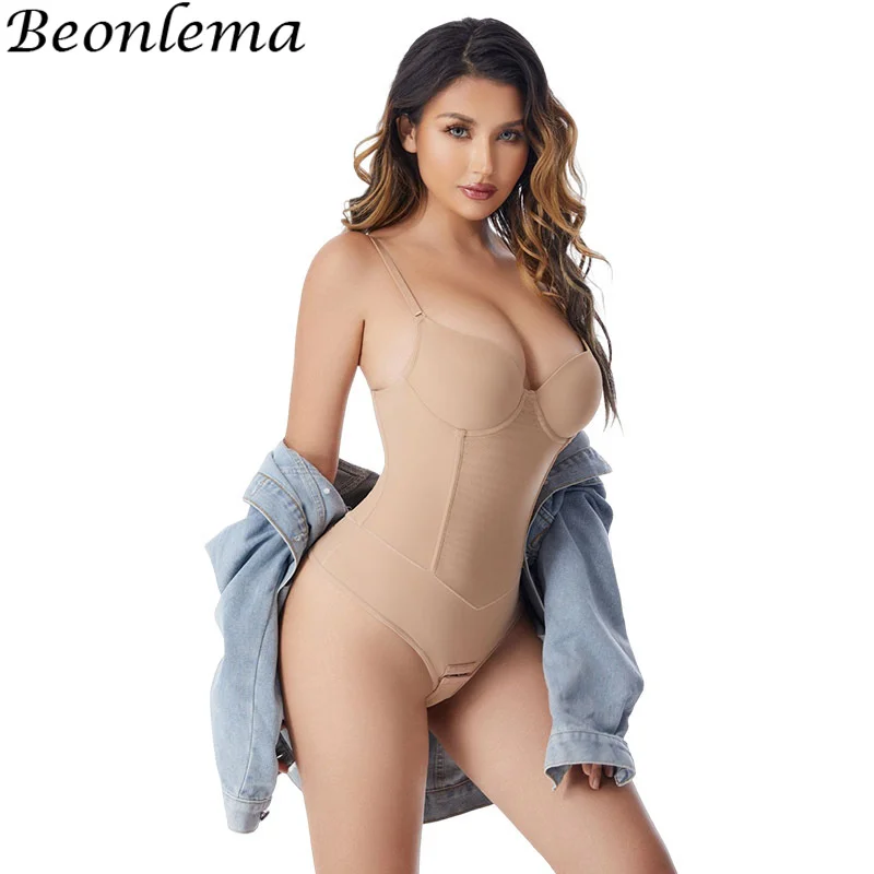 Beonlema Bodysuit Shapewear for Women Steel Bone Slimming Flat Belly Vest Sexy Thong Waist Trainer Tummy Control Underwear