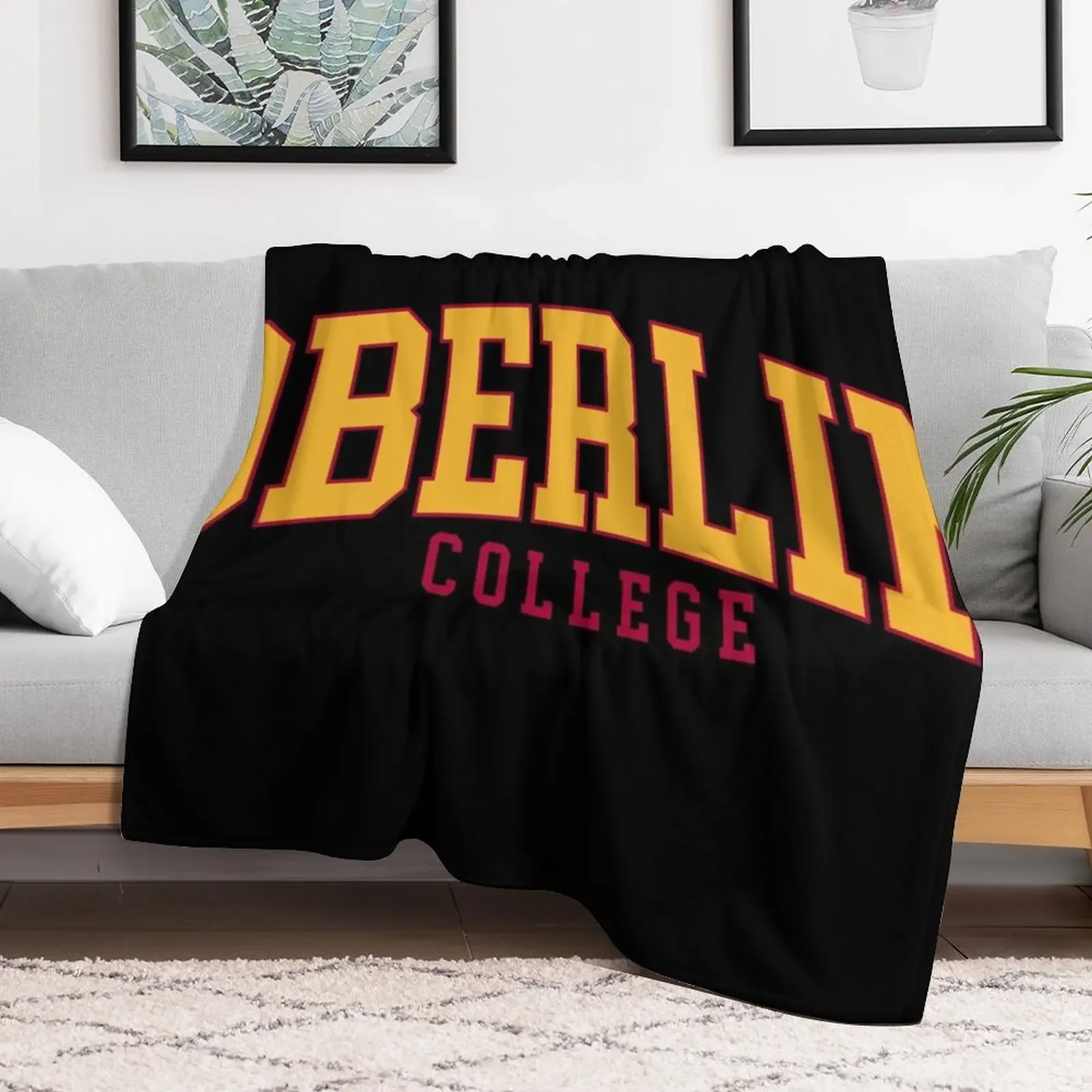 oberlin - college font curved Throw Blanket Hairys cosplay anime Weighted Cute Blankets