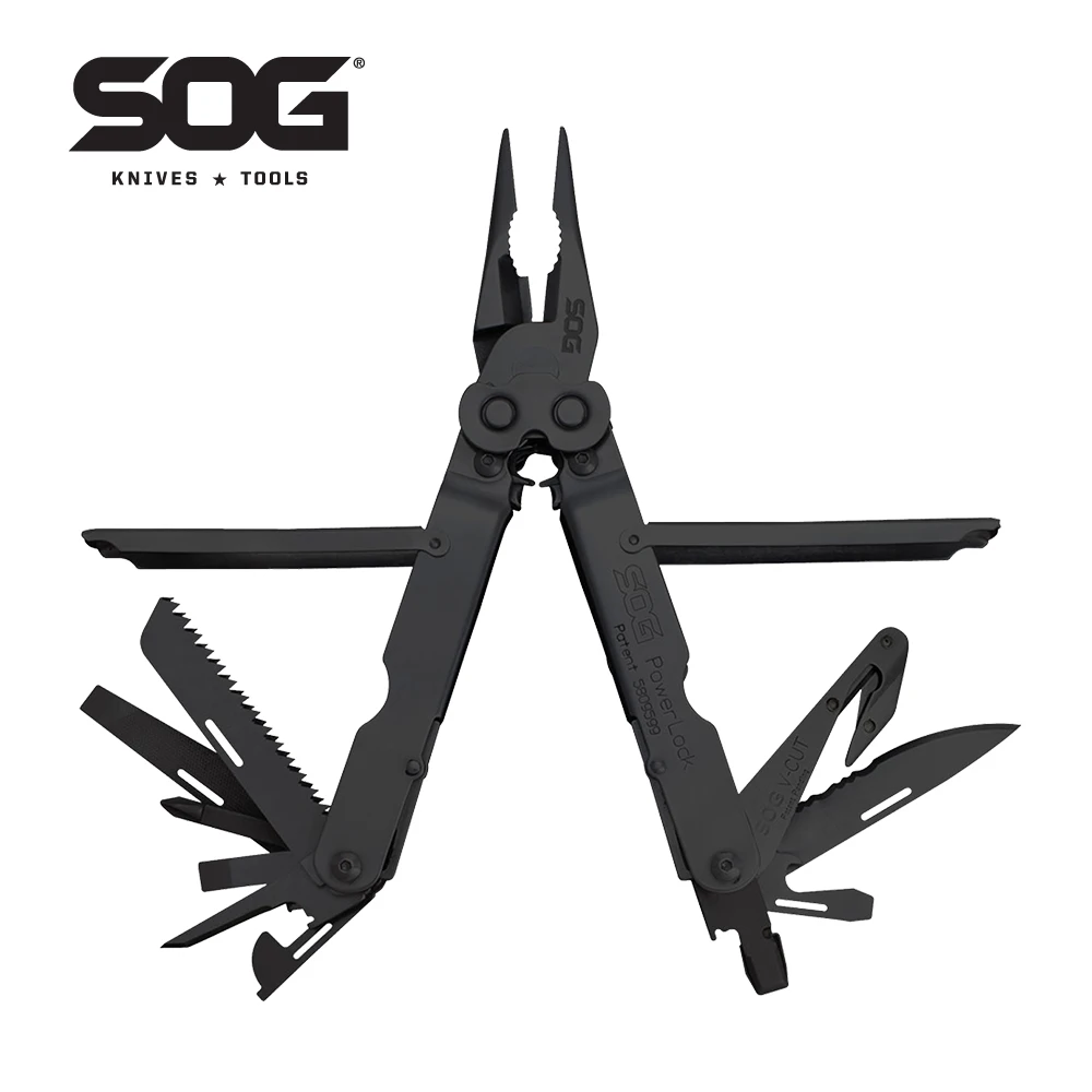 

SOG 18 in 1 PowerLock Professional Multitool Folding Pliers Military Tactical Hand tools Portable Outdoor Camping gear-B63N-CP