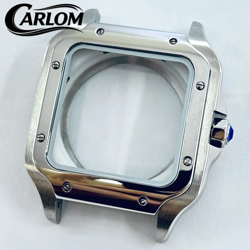 

Корпус для часов NH 38 мм, серебристый квадратный корпус для механизмов NH34, NH35, NH36, NH38, NH39, NH70, NH72, аксессуары для модификации SKX.