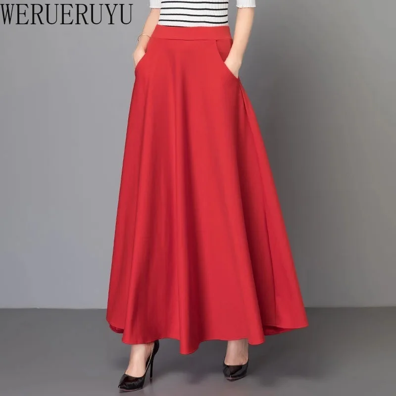 Womens High Waist Elegant Long Skirt Y2k Summer Clothes Fashion Vintage Solid Color A-line Black Evening Skirts for Women 2024