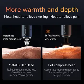 Elektrický masážní přístroj na krk Booster 7,4 V Smart Hit Fascia Gun pro masáž těla, relaxaci, fitness, elektrický masážní přístroj na svaly 12 nejlepší prodej dermoterapeutická pistole - №2