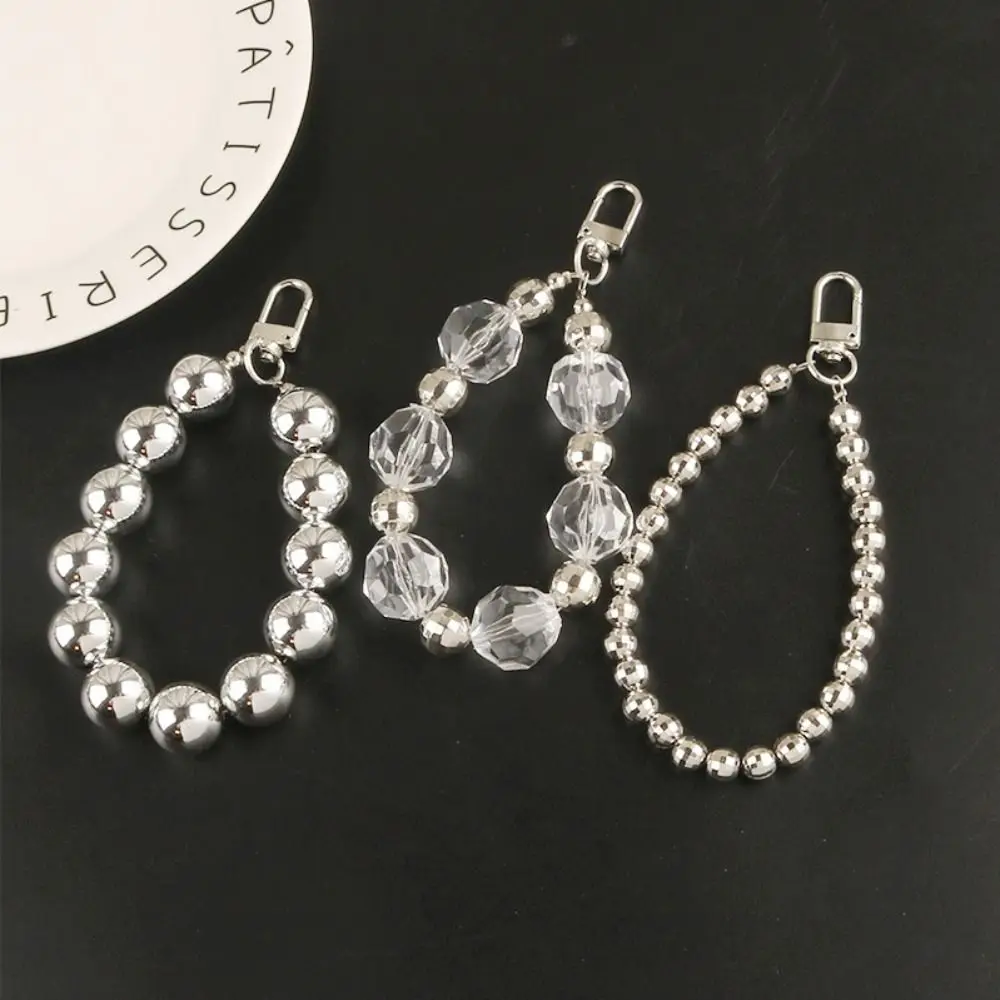 Luxury Imitation Pearl Gem Keychain Jewelry Korean Style Exquisite Bag Hanging Pendant Fashion Short Rhinestone Keyring