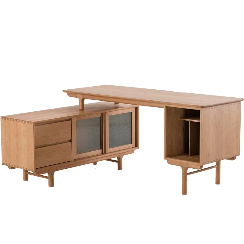 

Solid wood to corner desk cabinet computer desk household small apartment Nordic simple