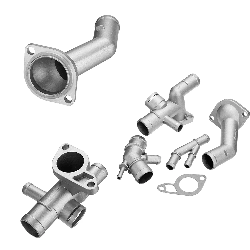 4個入り鋳造アルミニウムフランジエンジン冷却キット交換用クーラントフランジアップグレードキット（アウディTT、ゴルフMK4、ジェッタ1.8T用）