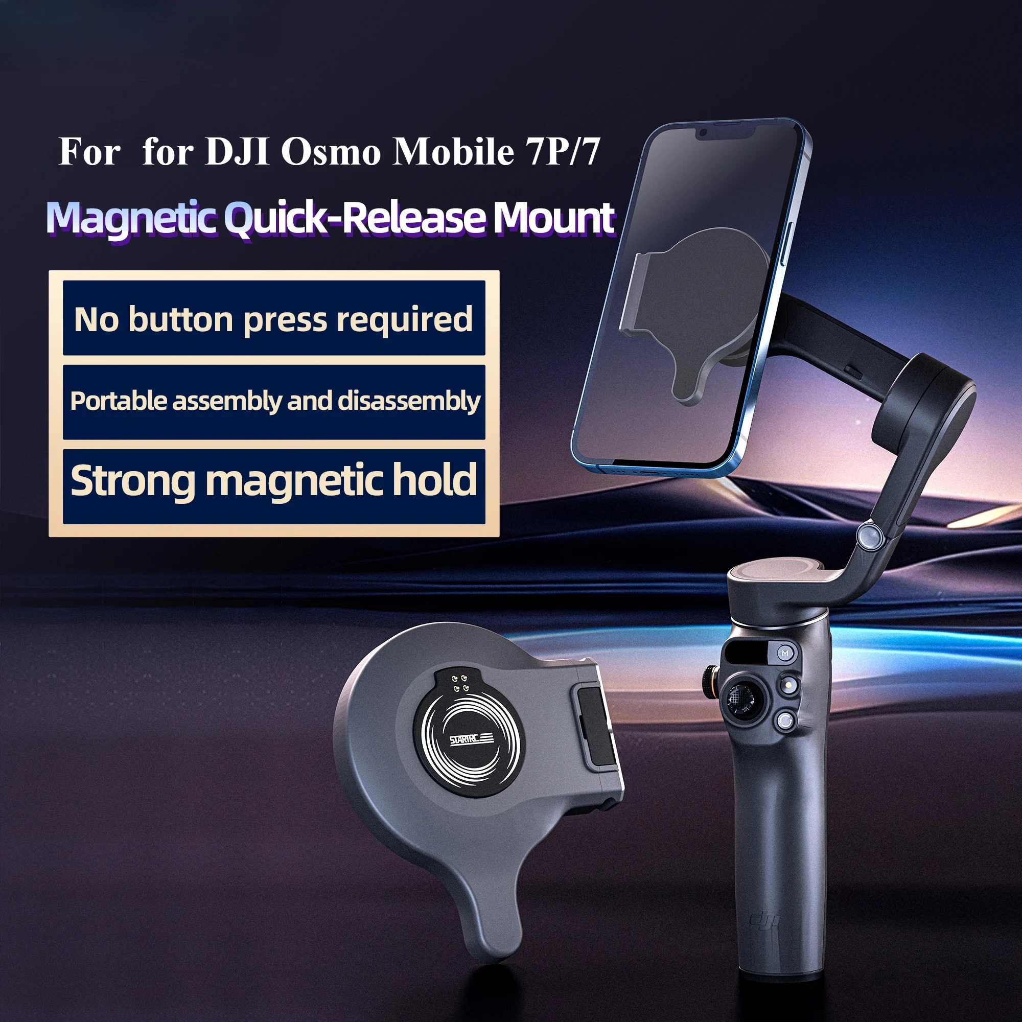 Magsafe Adapter for DJI Osmo Mobile 7P/7 Gimbal Magsafe Phone Holder Clamp Universal Mount Ring Bracket IPhone Samsung​