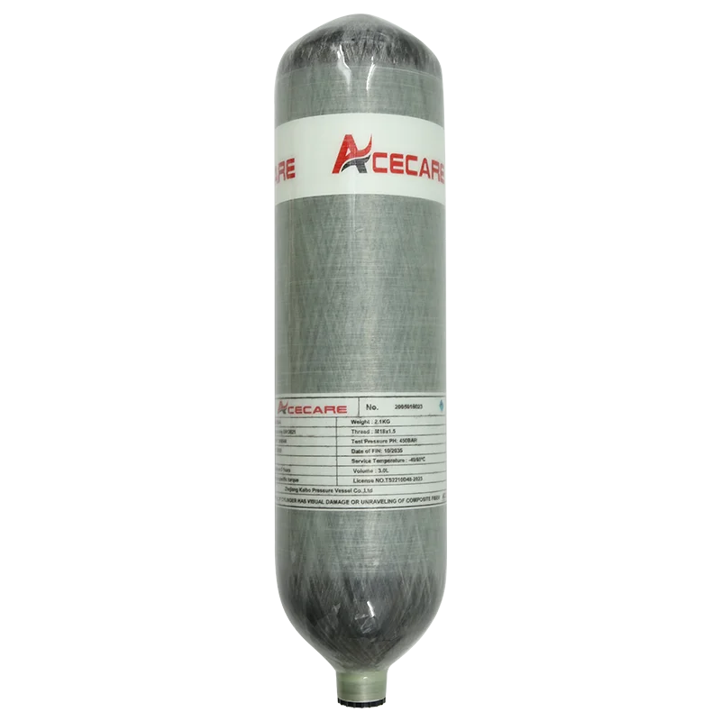 Acecare 4500psi 300Bar 3L أسطوانة من ألياف الكربون خزان الضغط العالي شحن منظم ملء محطة صمام قياس مزدوج M18 * 1.5