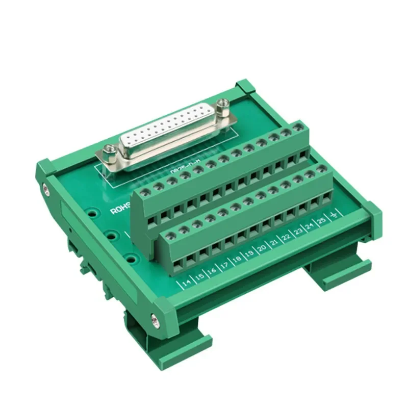 DB25 D Sub 25 Pin Connectors Male / Female Socket Terminal Block Breakout Board Adapter DIN Rail