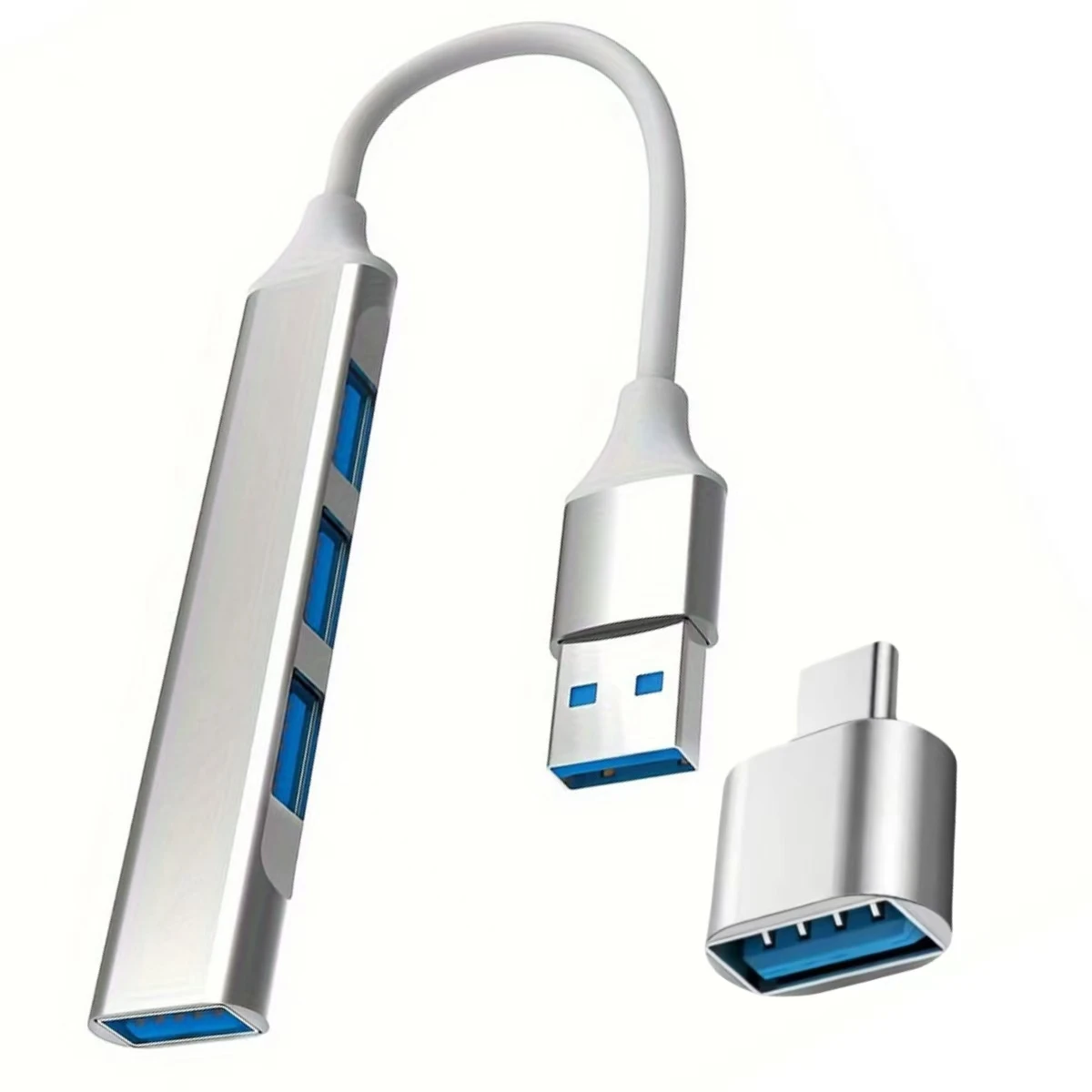 

USB-A female to USB-c adapter plus USB head four-in-one hub combination - suitable for connecting various devices