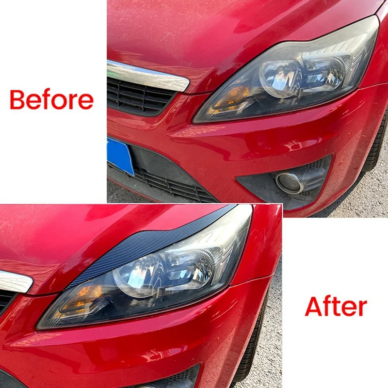 1Pair Headlight Eyebrows Trim Cover Accessories For Ford Focus MK2 C307 2008-2011 Head Light Lamp Eyelid Decorative Stickers B