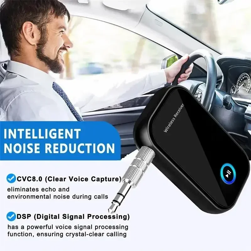 Bluetooth 5.0 Receiver Stereo 3.5mm for AUX Call Mic Music Wireless Audio Adapter For Car kit Wired Speaker Amplifier