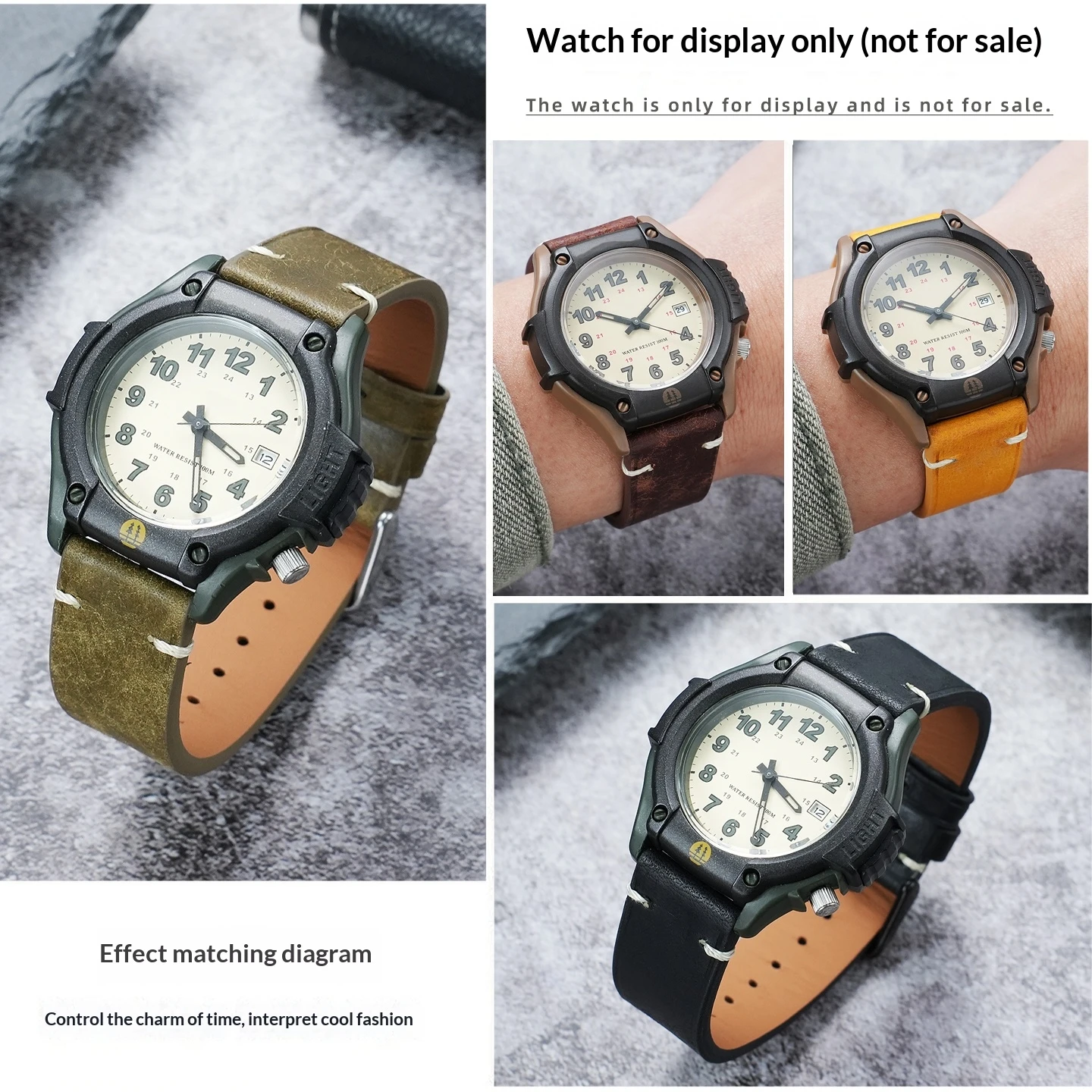 Tali Kulit Pola Retro Burst un - Leather Watch Band Men ulasan dan harga