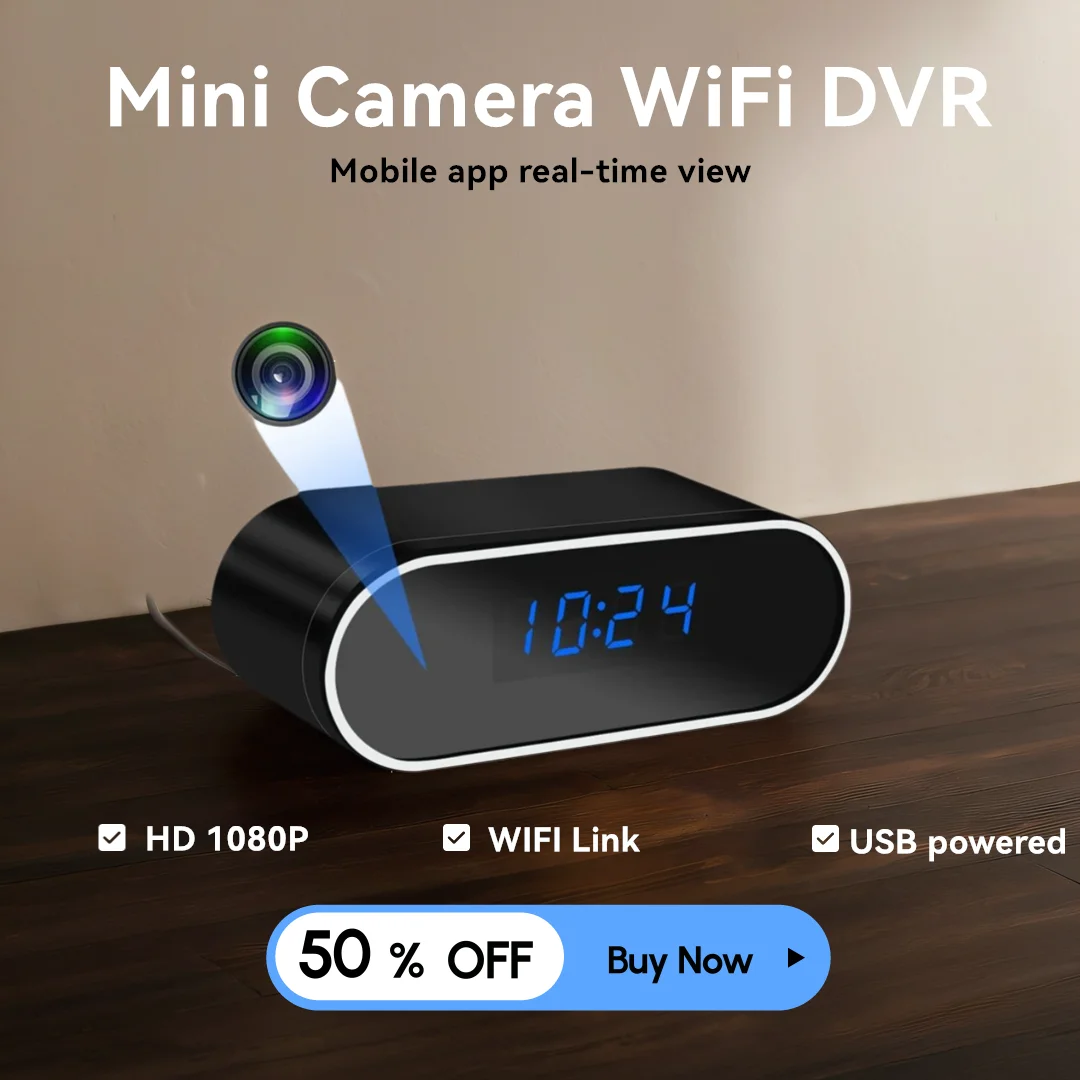 1080P Night Vision Camera Secret Invisible Camera Home Security Monitoring Supporting WiFi 1080P Full HD Mini Camera