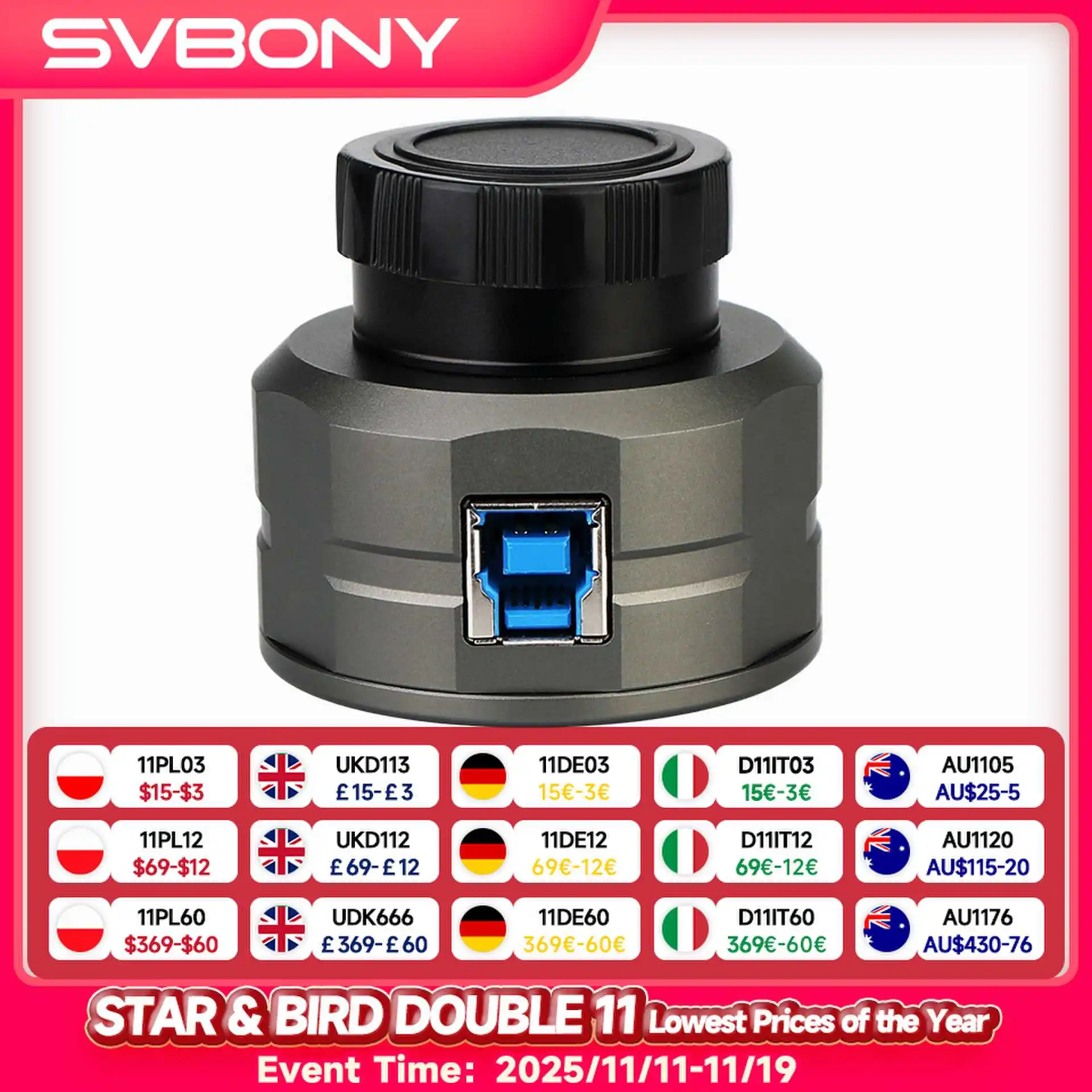 Lensa Mata Teleskop Elektronik Kamera Planet Svbony SV205/SV105