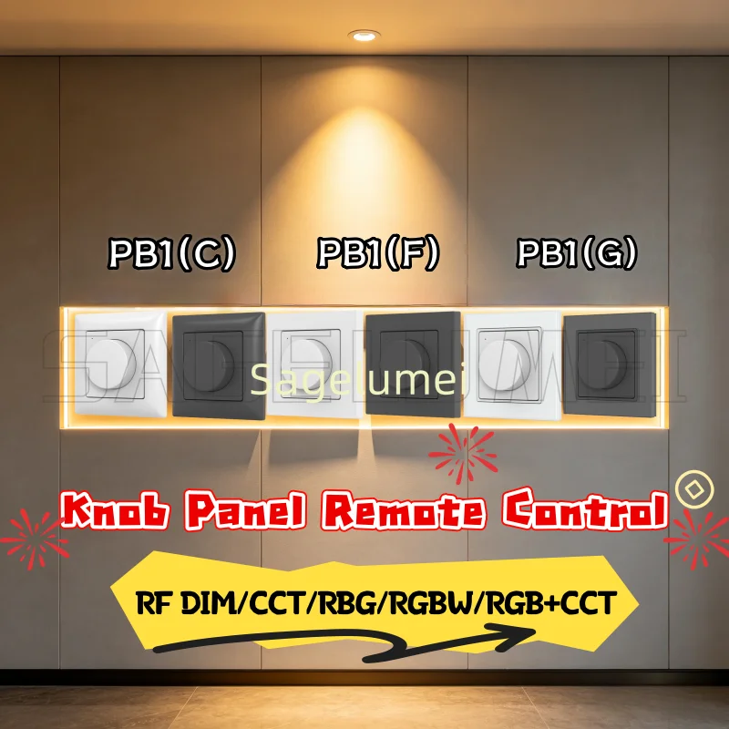5 in1 LED Dimmer Knob Panel Remote Controller Dimming RF DC 3V Wireless Control Panel Apply to RGB/RGBW/RGB+CCT LED controller