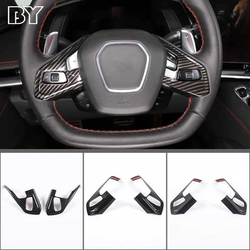 

For Chevrolet Corvette C8 Stingray Z51 Z06 2020-2023 Car Steering Wheel Button Frame Cover Trim Sticker Styling Parts Accessory