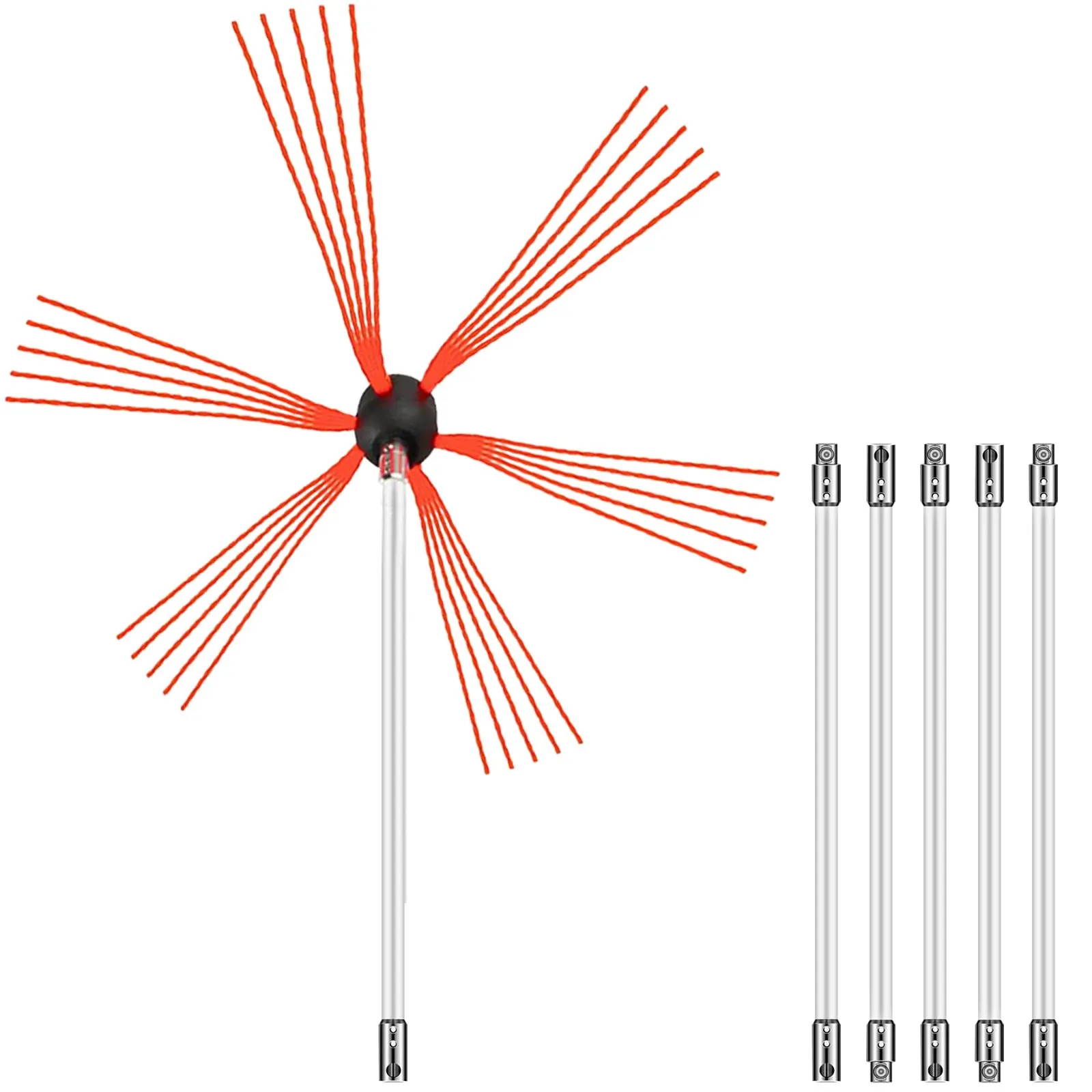 

Набор для чистки дымоходов длиной 20 футов, комплект щеток для дымоходов с 6 гибкими нейлоновыми стержнями, вращающийся набор для чистки дымоходов с приводом от дрели