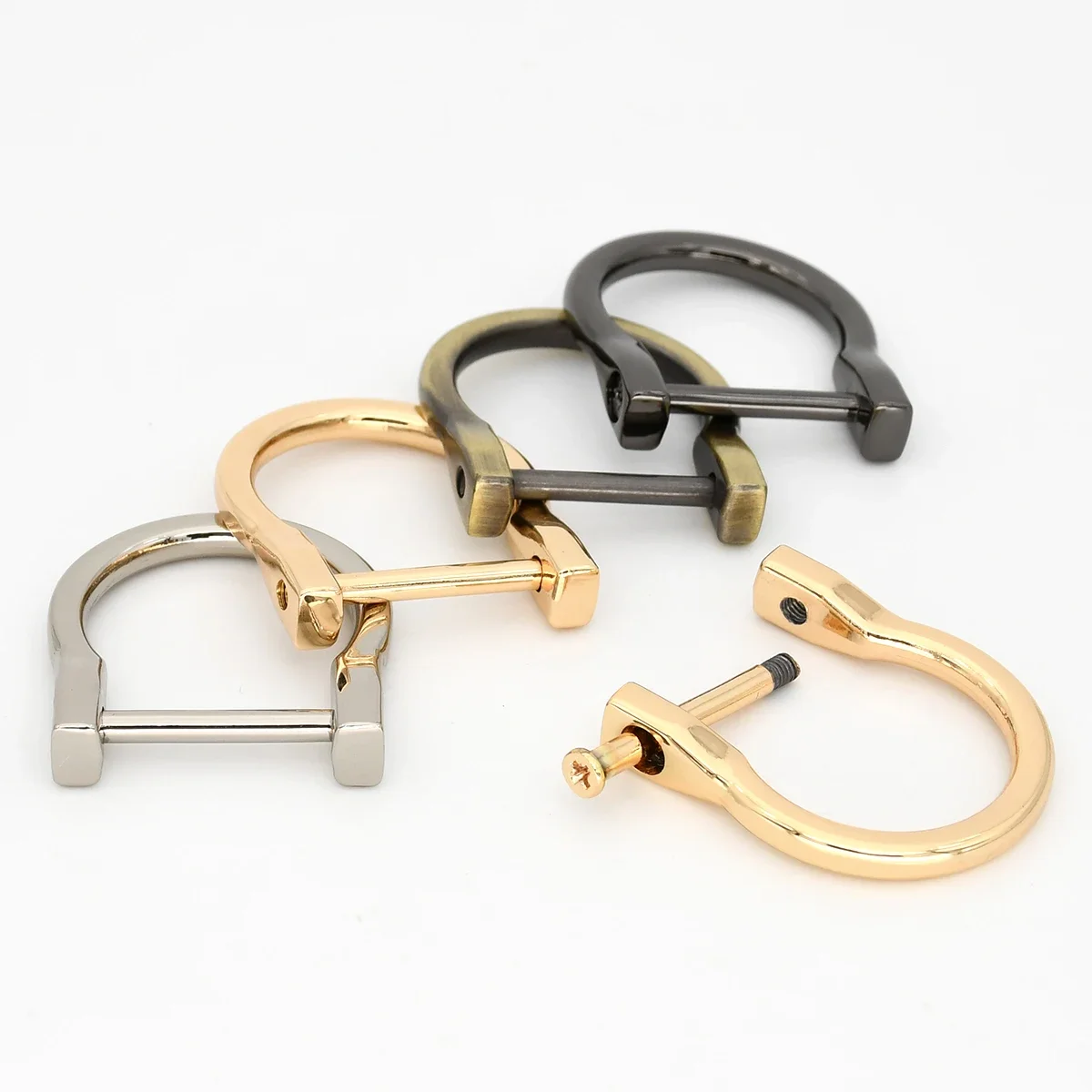 Metal Detachable Removable Open Screw Dee D Ring Buckle Shackle Clasp For Leather Craft Bag Strap Belt Handle Shoulder Webbing