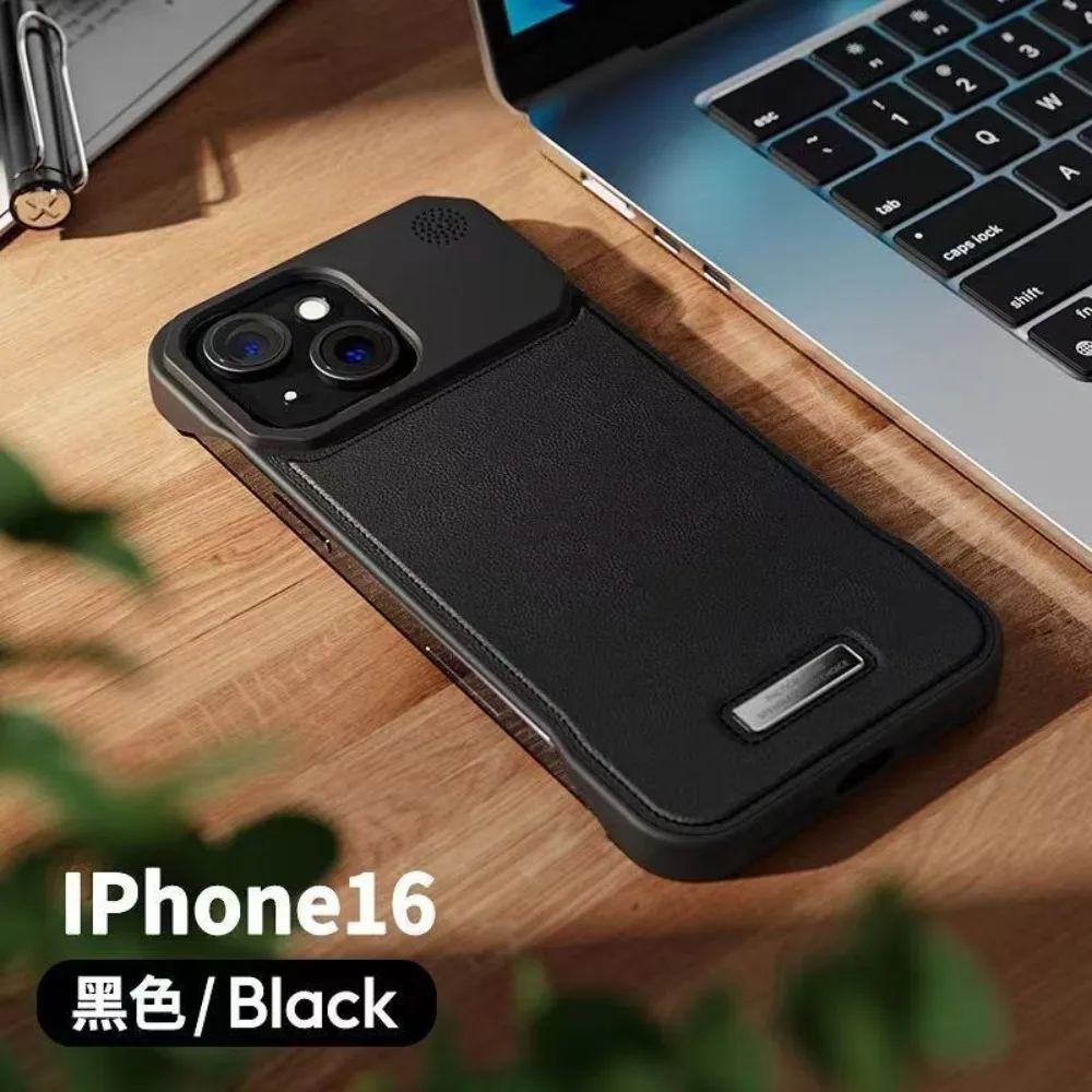 

For IPhone 11 12 13 14 15 16 17 Pro Max Plus Magnetic Luxury PU Leather Cover Aromatherapy Wireless Charging & Borderless Design