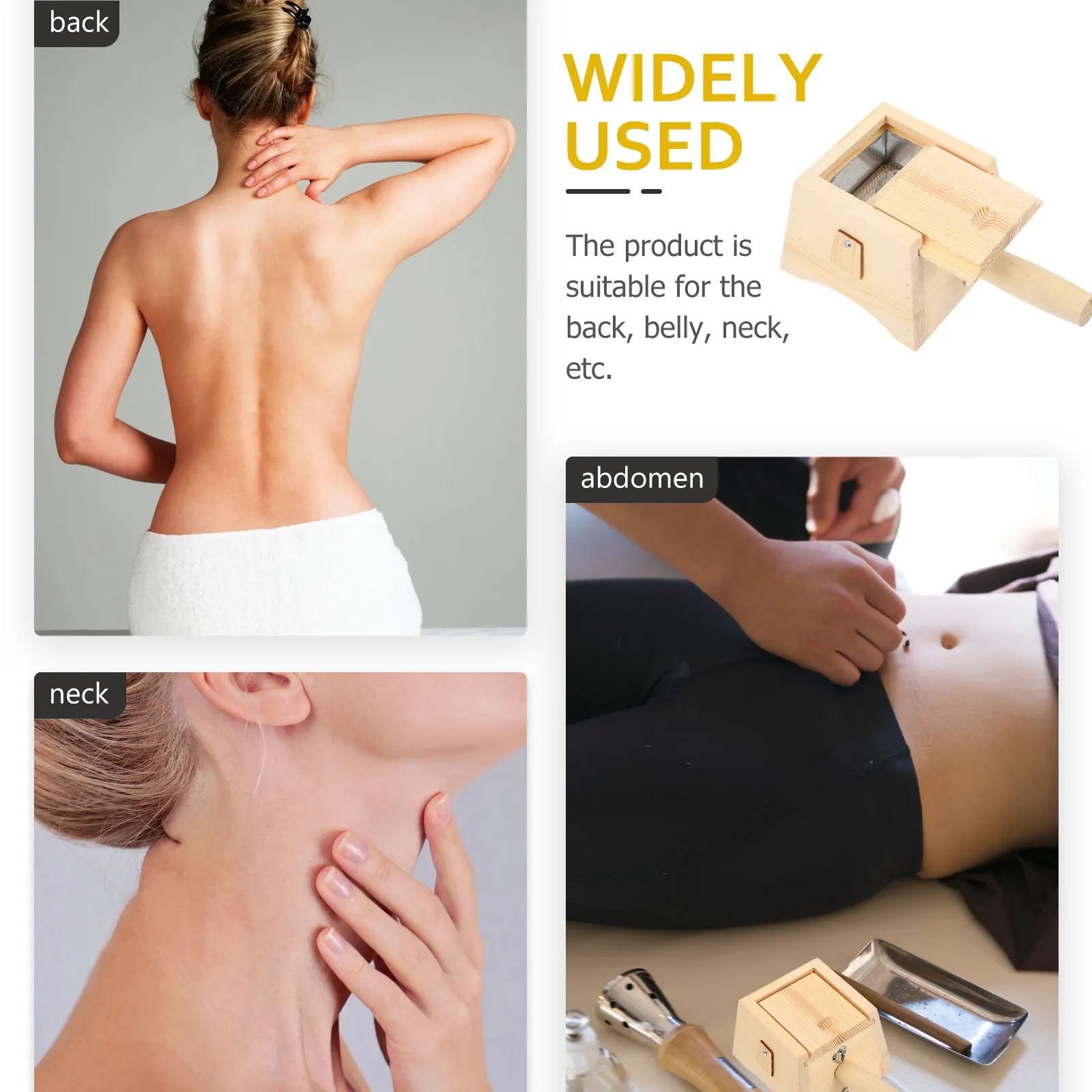 

1 Set Moxa Stick Holder Wood Moxibustion Body Massager For Neck Back Belly Multi-Functional Pain Relief Smooth Surface