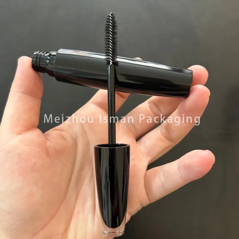 50 szt. Unikalne pojemniki na błyszczyk w kształcie stożka PET, przezroczyste, kryształowe, czarne aplikatory, puste butelki na tusz do rzęs, tubki na błyszczyk 4 ml 16 ml