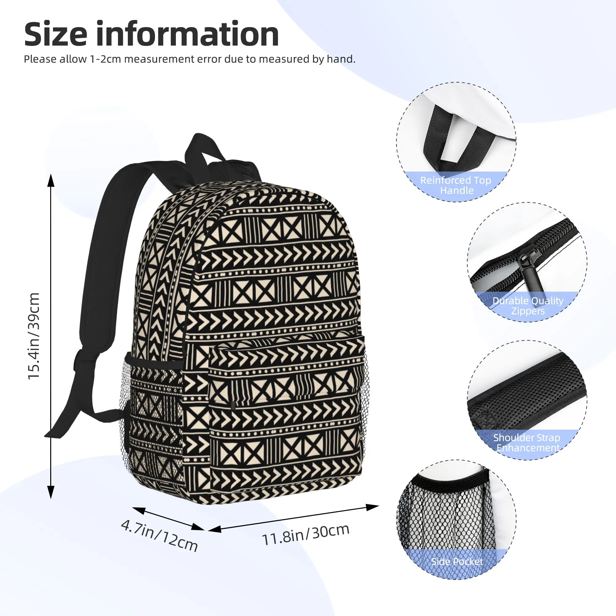 African mud cloth Trending Backpack Hot Sale Daypack Large Capacity Boys Girls BookBag Shoulder Bags for Men Women School Bag